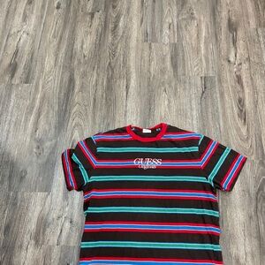 Guess Striped Tee - Red, Blue, Brown